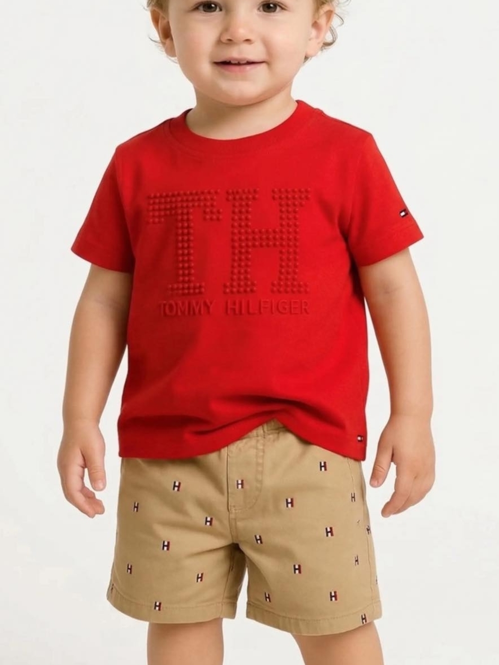 Tommy Hilfiger Red Short Sleeve Logo Tee for Kids Size 3 Nwt Logo Around